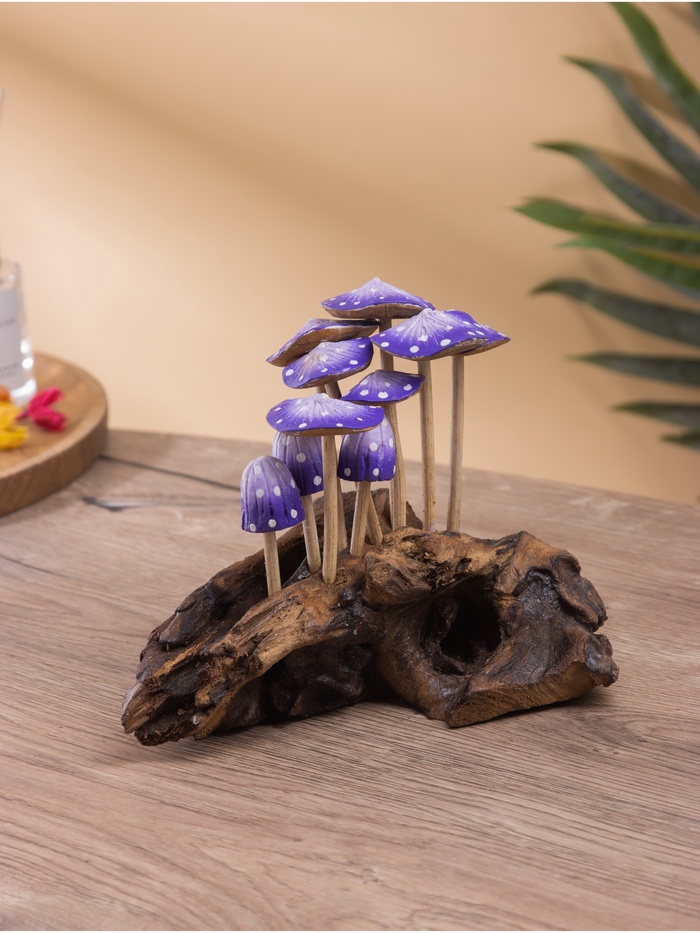 Сувенир «Грибочки», 25×10×15 см, дерево, сине-белый