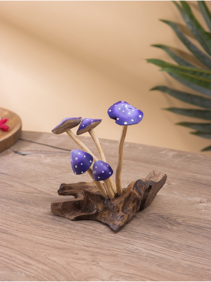 Сувенир «Грибочки», 15×10×16 см, дерево, сиреневый