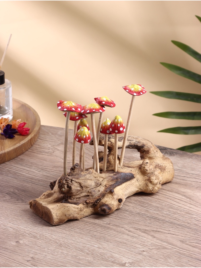 Сувенир «Грибочки», 25×10×15 см, дерево, красно-жёлтый