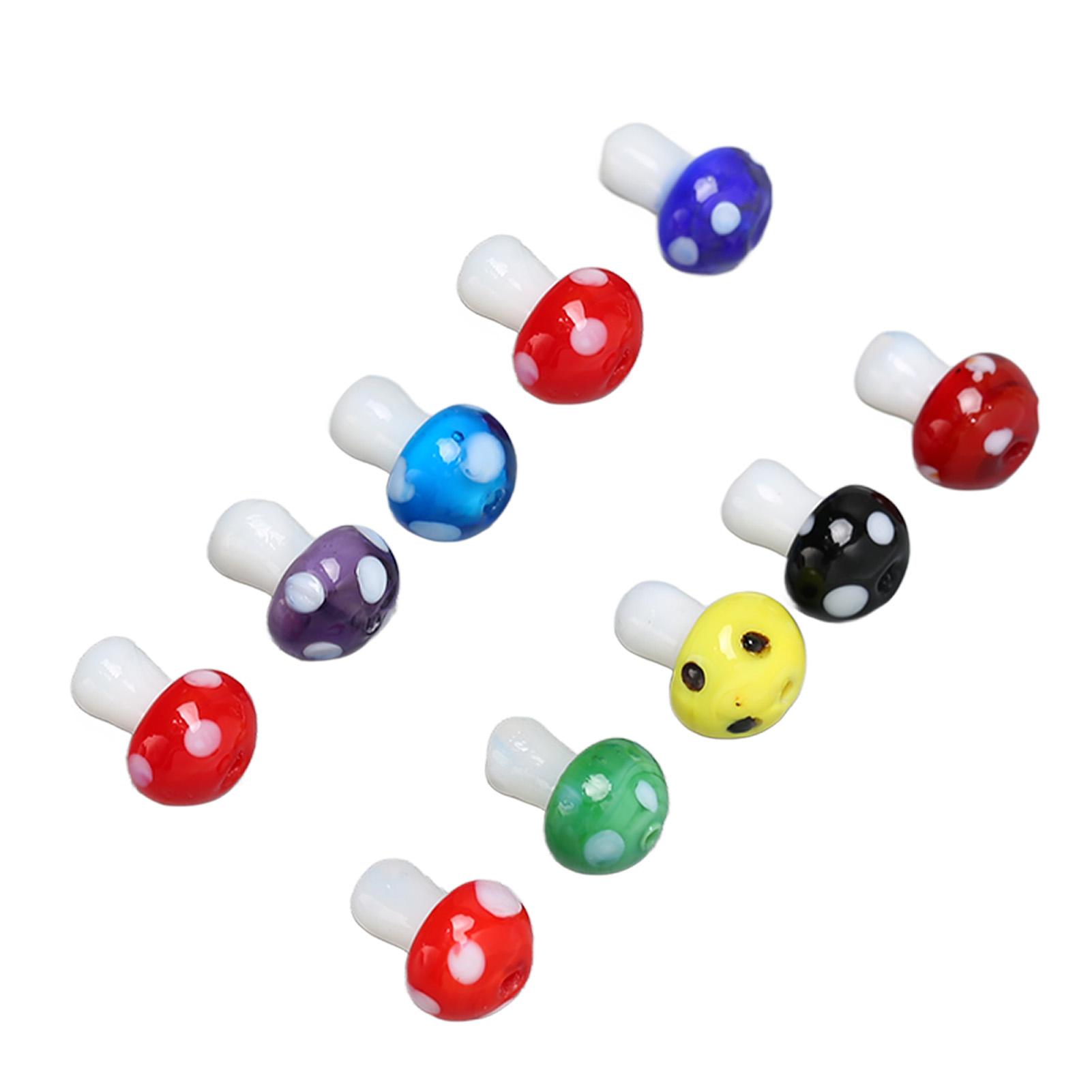 50 шт. Бусины-грибочки 14x10 мм Привлекательные декоративные DIY Цветная глазурь Отверстие 1,55 мм Бусины-грибочки для браслета для ювелирных изделий